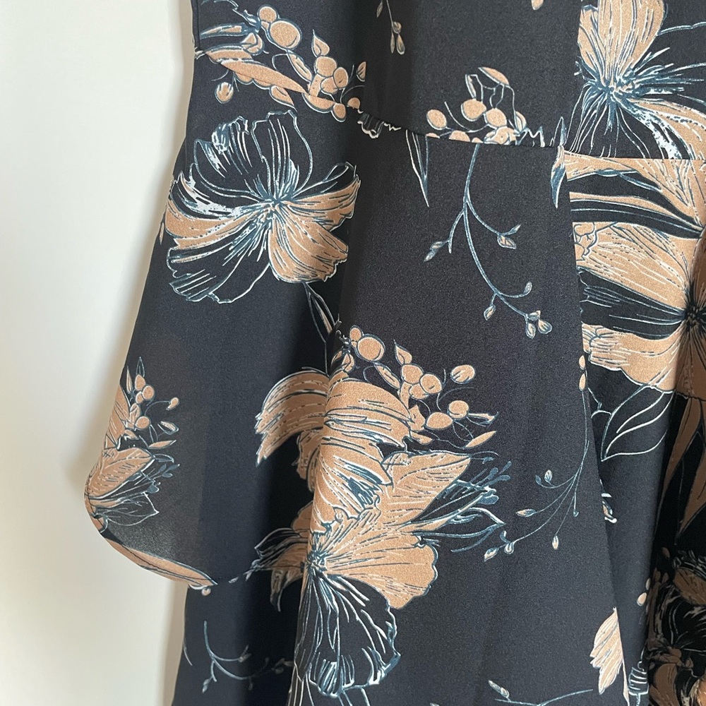 Lulu's Darling Daylily Black Floral Print High-Low Maxi Dress - Picture 6 of 6